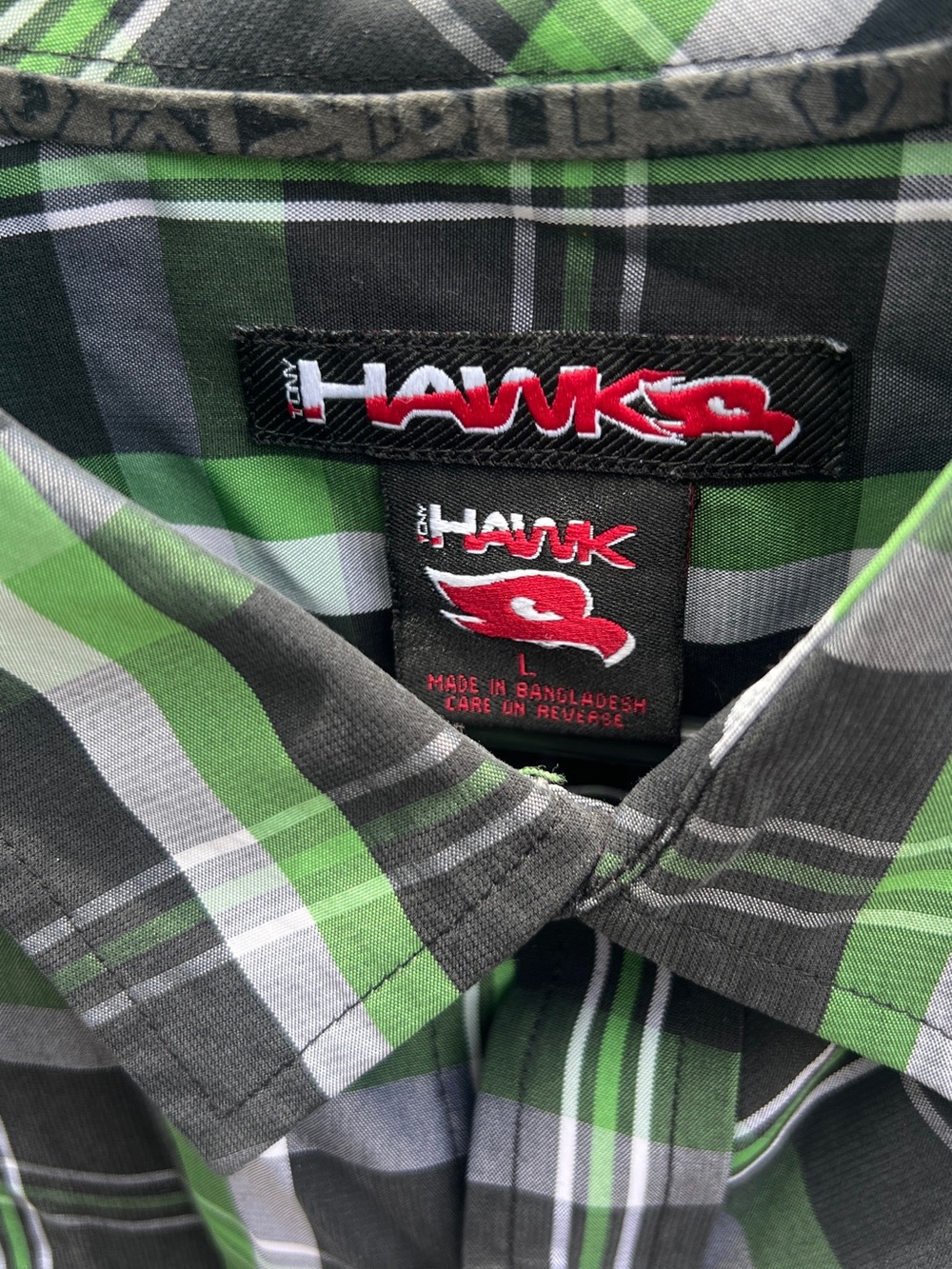 Tony Hawk Plaid Short Sleeve Button Up Shirt Men’s Large. - Picture 8 of 8